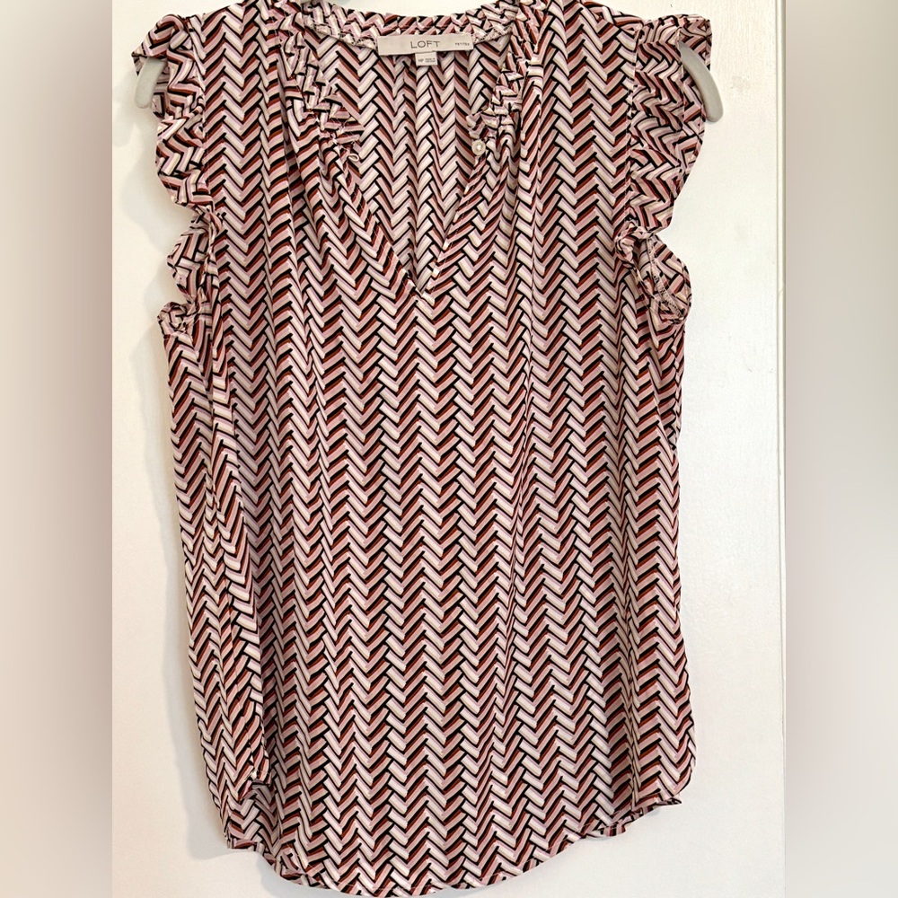 LOFT Ruffled Sleeveless Blouse